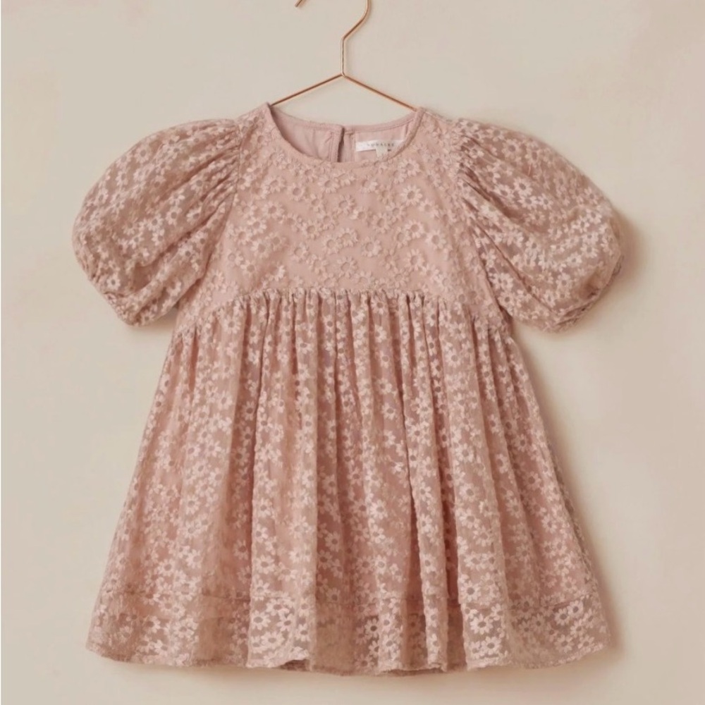 Noralee Luna Dress Rose Embroidered Daisy + Bloomers Size 2Y Toddler